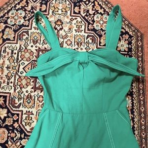 Anthropologie Shades of Blonde Green Retro Mini Sundress